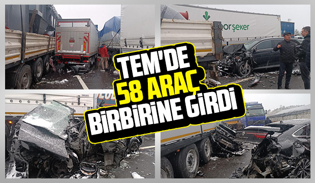 Otoyolda 58 araçlı kaza: 10 yaralı