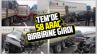 Otoyolda 58 araçlı kaza: 10 yaralı