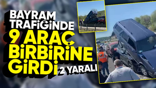 Otoyolda 9 araçlı zincirleme kaza