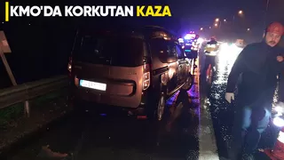 Otoyolda bariyerlere çarptı