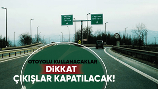 Otoyolda çalışma uyarısı