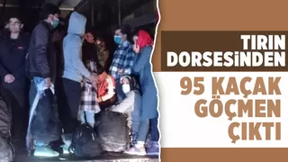 Otoyolda durdurulan tırdan 95 kaçak göçmen çıktı