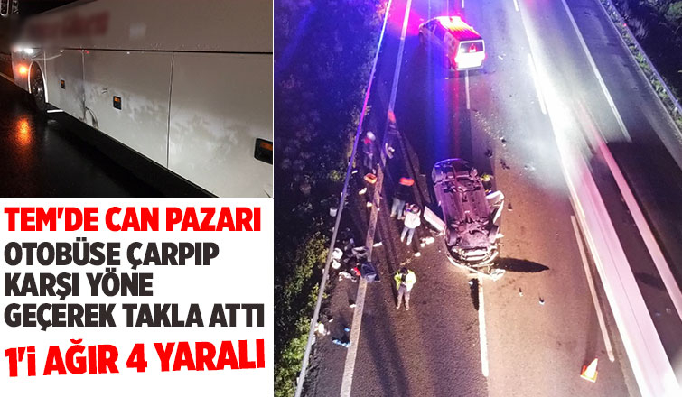 Otoyolda feci kaza: 1'i ağır 4 yaralı