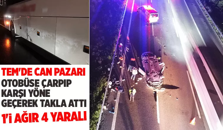 Otoyolda feci kaza: 1'i ağır 4 yaralı
