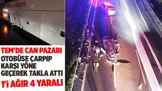 Otoyolda feci kaza: 1'i ağır 4 yaralı
