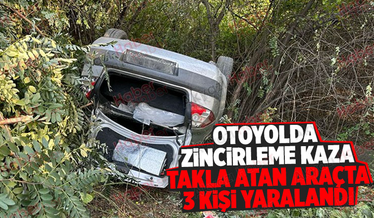 Otoyolda feci kaza: 3 yaralı