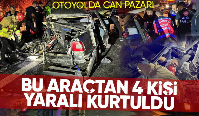 Otoyolda feci kaza: 4 yaralı