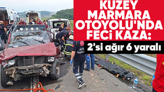 Otoyolda feci kaza: 6 yaralı