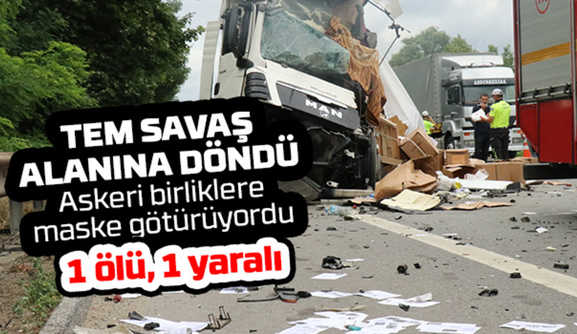 Otoyolda feci kaza; maskeler yola saçıldı