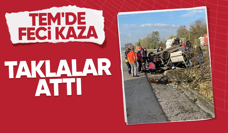 Otoyolda otomobil takla attı: 1 yaralı