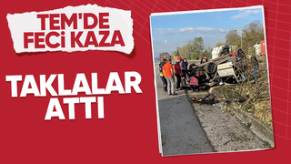 Otoyolda otomobil takla attı: 1 yaralı