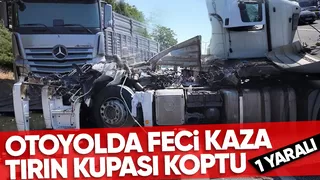 Otoyolda tırlar çarpıştı 1 yaralı