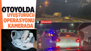 Otoyolda uyuşturucu bulunan otomobile operasyon anı