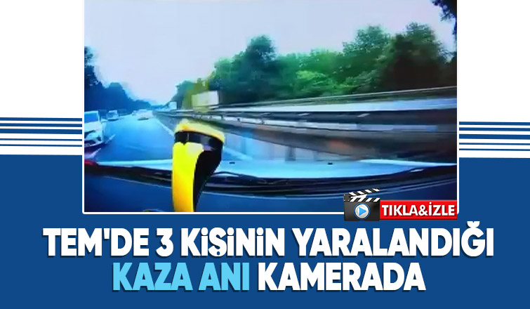 Otoyoldaki zincirleme kaza kamerada