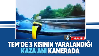 Otoyoldaki zincirleme kaza kamerada