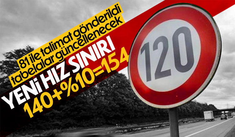 Otoyollarda hız sınırları yükseltildi