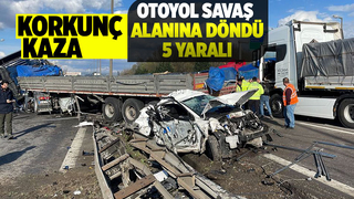 Otoyolu savaş alanına çeviren kaza