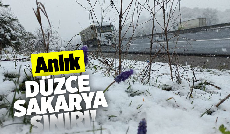 Otoyolun Düzce-Sakarya sınırında kar etkili oluyor