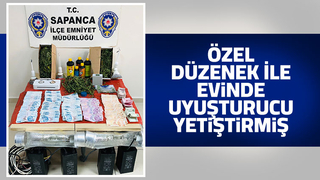 Özel düzenekle evinde uyuşturucu yetiştirdi