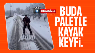 Paletle kayak yaptı