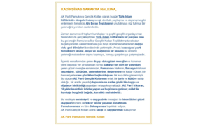 Pamukova Ak Parti Gençlik Kolları'ndan açıklama