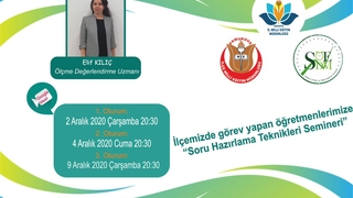 Pamukova'lı öğretmenlere soru hazırlama eğitimi