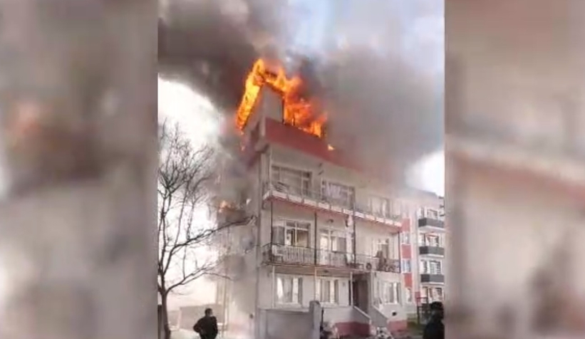 Panik anları; Alev alev yandı