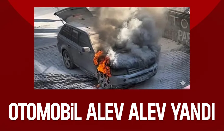 Panik anları; Otomobil alevler içinde kaldı