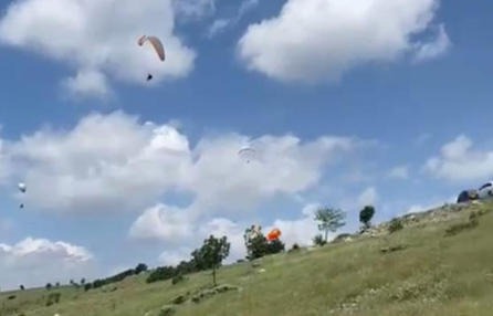 Paraşütçüler yere çakıldı: 1 ölü 2 yaralı