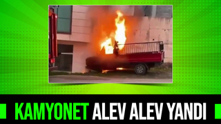 Park halindeki kamyonet işte böyle yandı