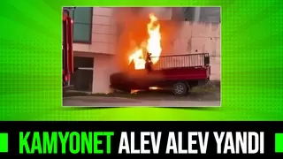 Park halindeki kamyonet işte böyle yandı