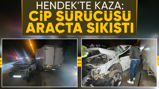 Park halindeki kamyonete çarptı