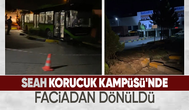 Park halindeki otobüs kaydı, faciadan dönüldü