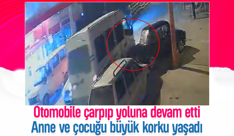Park halindeki otomobile çarpıp yoluna devam etti