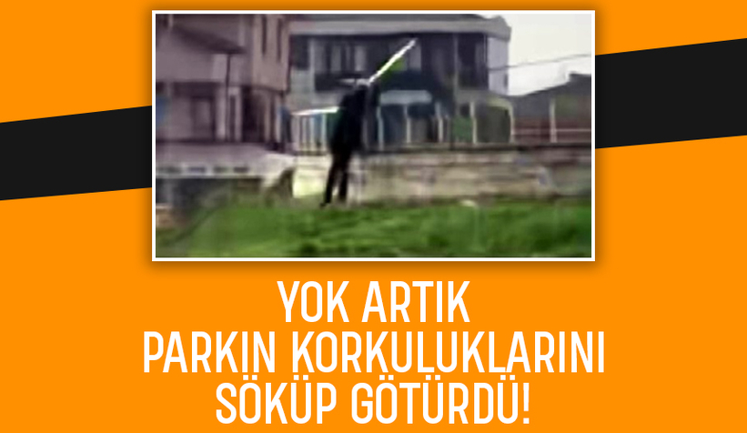 Parkın korkuluklarını çaldı