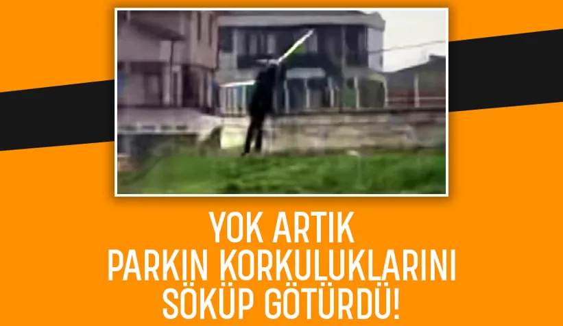Parkın korkuluklarını çaldı