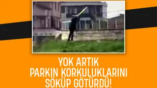 Parkın korkuluklarını çaldı