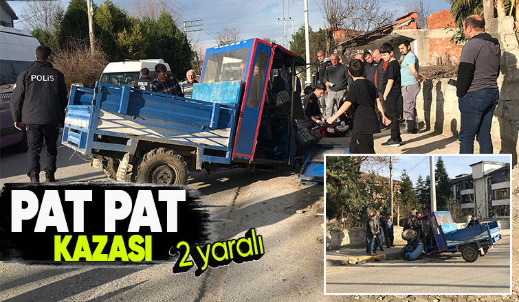 Pat pat çöp konteynerine çarptı: 2 yaralı