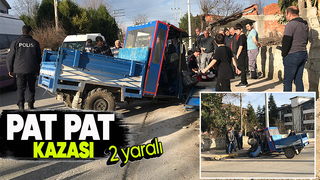 Pat pat çöp konteynerine çarptı: 2 yaralı