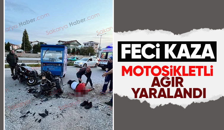 Pat pat ile çarpışan motosikletli ağır yaralandı