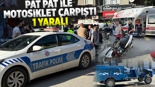 Pat pat ile çarpışan motosikletli yaralandı
