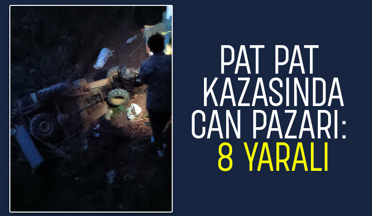 Pat pat şarampole uçtu  yaralı