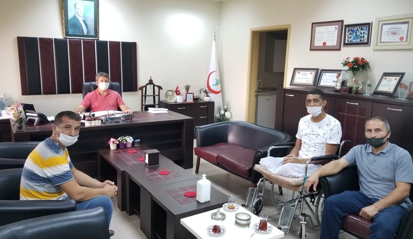 Patlamada ağır yaralanmıştı, teşekkür ziyareti yaptı