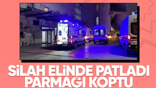 Patlayan silah parmağını kopardı