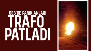 Patlayan trafo alev alev yandı