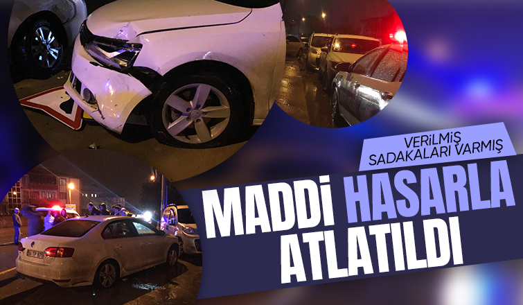 Pazarköy Caddesi'nde  korkutan kaza