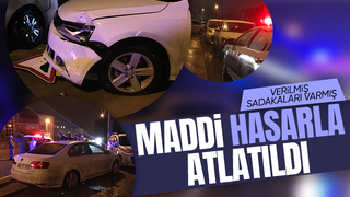 Pazarköy Caddesi'nde  korkutan kaza