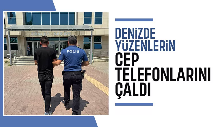 Plajda cep telefonu çalan şüpheli yakalandı
