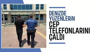 Plajda cep telefonu çalan şüpheli yakalandı