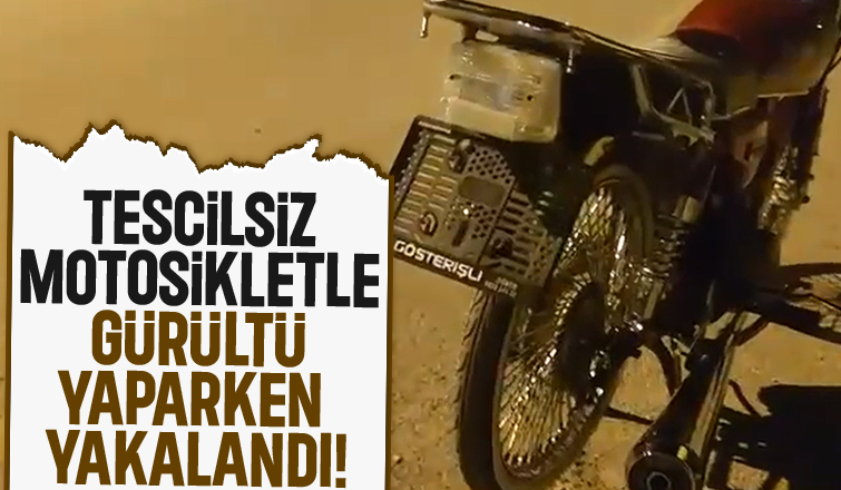 Plakasız motosikletle yakalandı